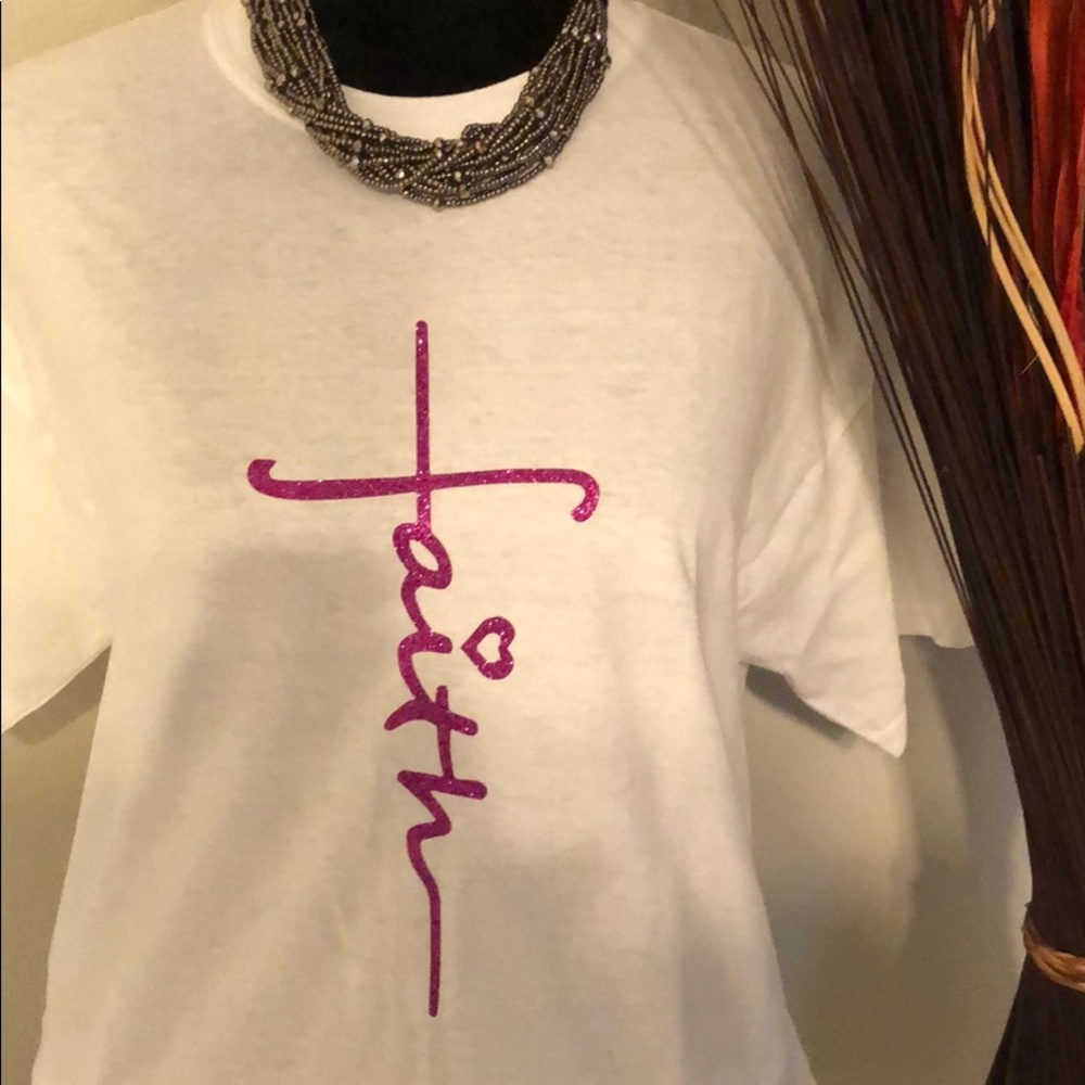Pink Glitter Faith T-shirt